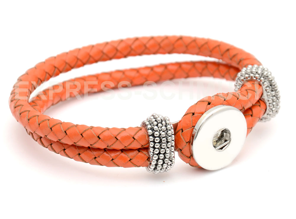 ANDANTE Leder-Armband Für Chunks - Größenverstellbar & Mit Druckknopf-Verschluss