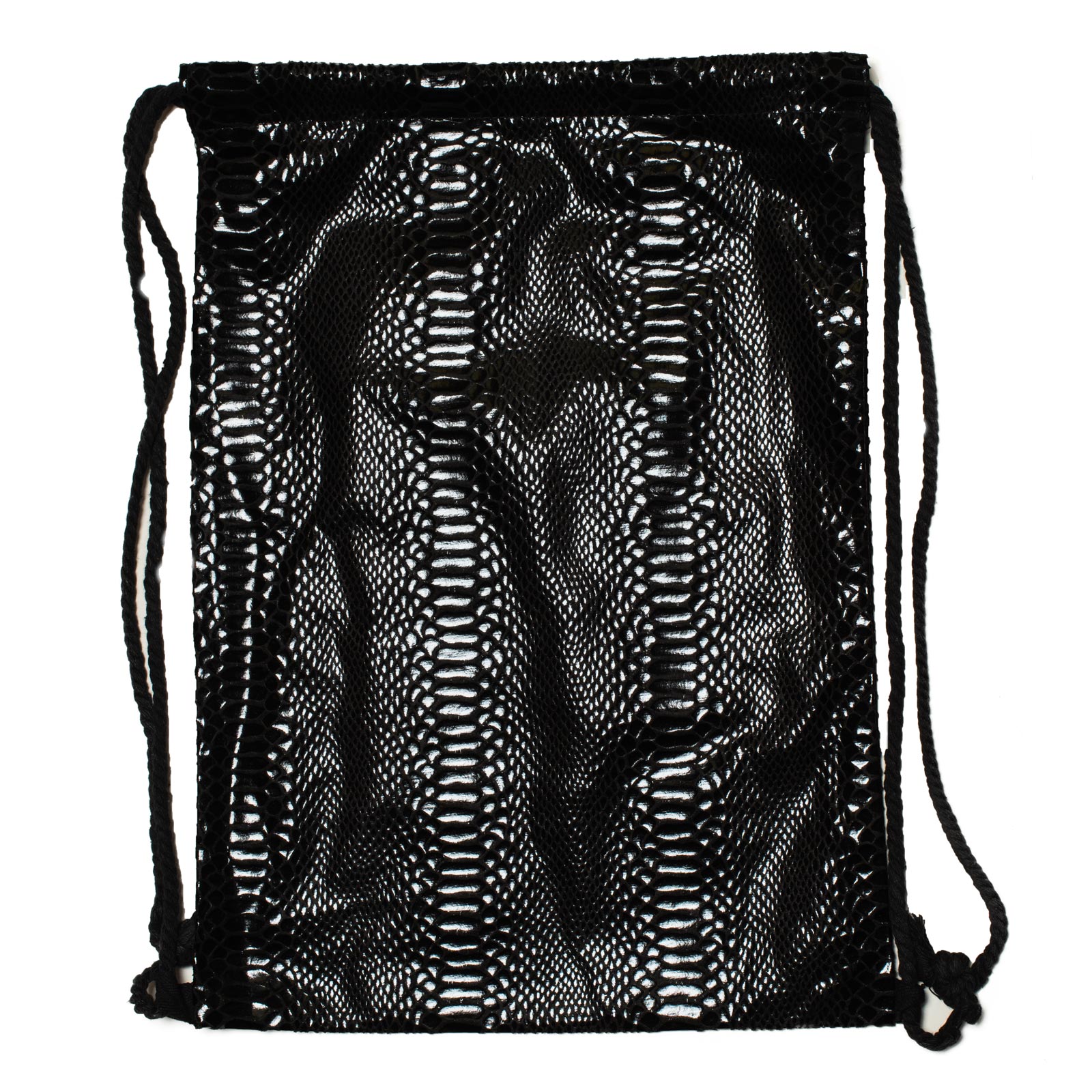 Turnbeutel Gymbag Sportbeutel Sporttasche Metallic-Look Schlangenhaut-Optik Neu